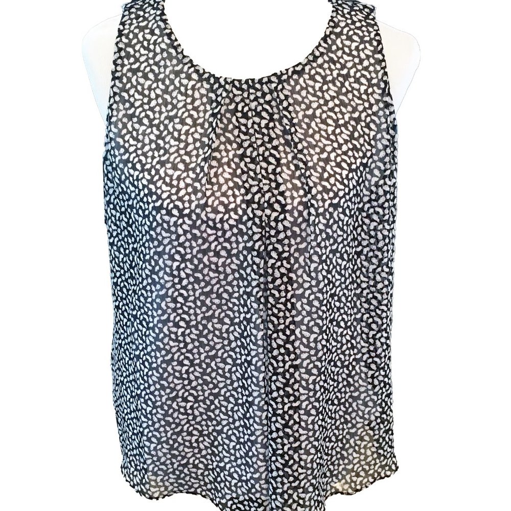 Milano Black and White Lightweight Spotted Blouse